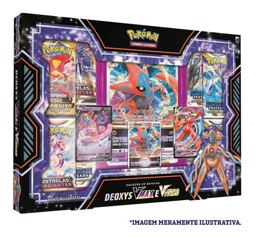 Box 52 Cartas Pokémon Tcg Coleção De Batalha V Max E V Astro